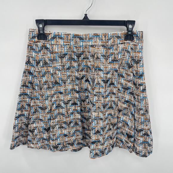 10 Crosby Derek Lam GEOMETRIC-TWEED BOX-PLEAT SKIRT // 0 - Picture 7 of 12